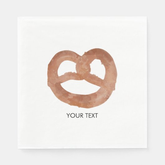 塩ソフトプレッツェルカスタム文字 スタンダードランチョンナプキン (正面)