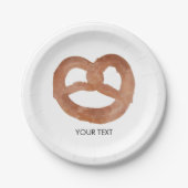 塩ソフトプレッツェルカスタム文字 ペーパープレート (正面)