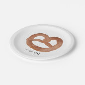 塩ソフトプレッツェルカスタム文字 ペーパープレート (アングル)