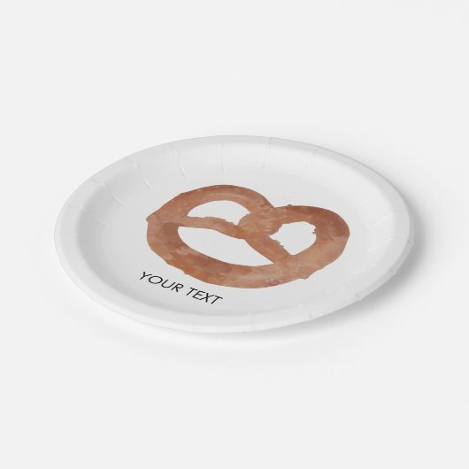 塩ソフトプレッツェルカスタム文字 ペーパープレート (アングル)