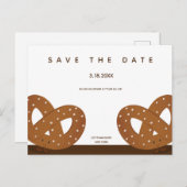 塩プレッツェルイラストレーション保存日付 案内ポストカード (正面/裏面)