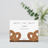 塩プレッツェルイラストレーション保存日付 案内ポストカード (スタンド正面)