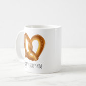 塩入りソフトプレッツェル コーヒーマグカップ (正面左)