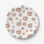 塩化軟水色プレッツェルパターン ペーパープレート (正面)