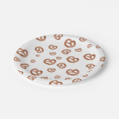 塩化軟水色プレッツェルパターン ペーパープレート (アングル)