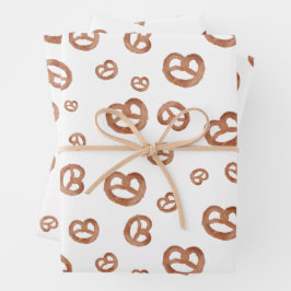 塩化軟水色プレッツェルパターン ラッピングペーパーシート