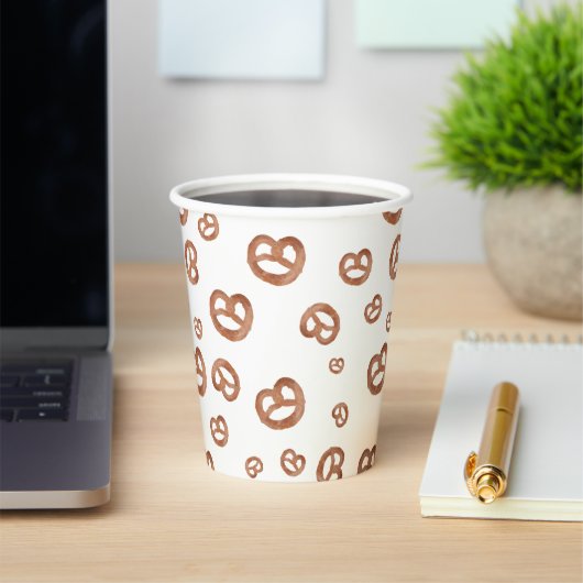 塩化軟水色プレッツェルパターン 紙コップ (インサイチュ)