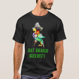 塩振りセキュリティ海賊ヘッドオウムおもしろいConc Tシャツ