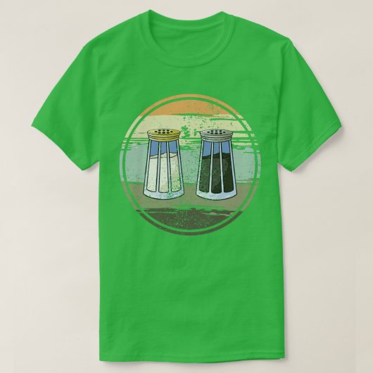 塩振り機とコショウ振り機 Tシャツ (デザイン正面)