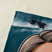 塩気たっぷりのリトルビーチパーソナライズドチビブルーオーシャン ビーチタオル (インサイチュ)