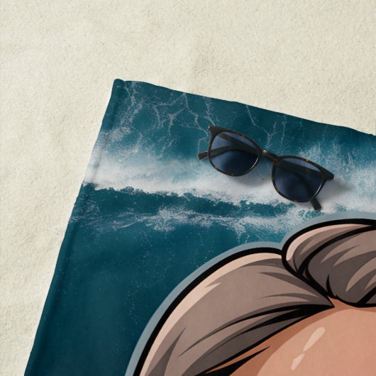 塩気たっぷりのリトルビーチパーソナライズドチビブルーオーシャン ビーチタオル (インサイチュ)