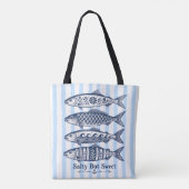 塩気と甘さ ブルー ストライプ 海の魚 トートバッグ (裏面)