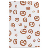 塩気のあるソフトな水彩プレッツェルパターン ミディアムペーパーバッグ (正面)