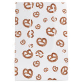 塩気のあるソフト水彩プレッツェルパターン ミディアムペーパーバッグ (裏面)