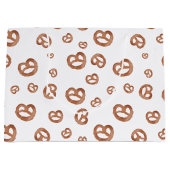 塩気のあるソフト水彩プレッツェルパターン ラージペーパーバッグ (正面)