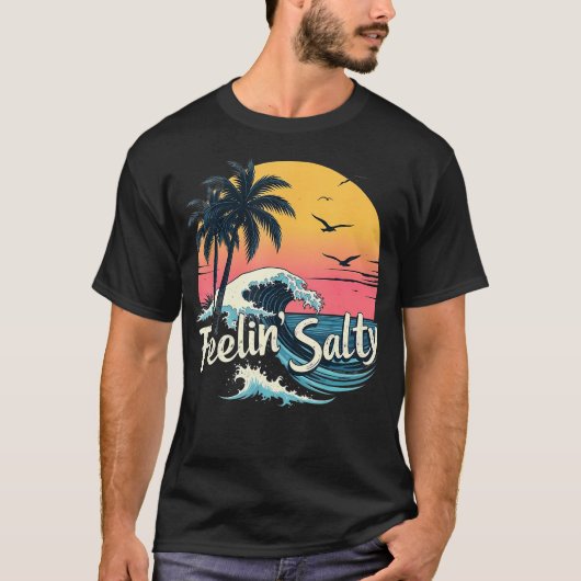 塩気のあるビーチの夏休み Tシャツ (正面)
