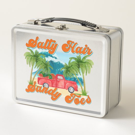 塩気のある髪、砂地のつま | トロピカルトラック&ビーチ メタルランチボックス (正面)
