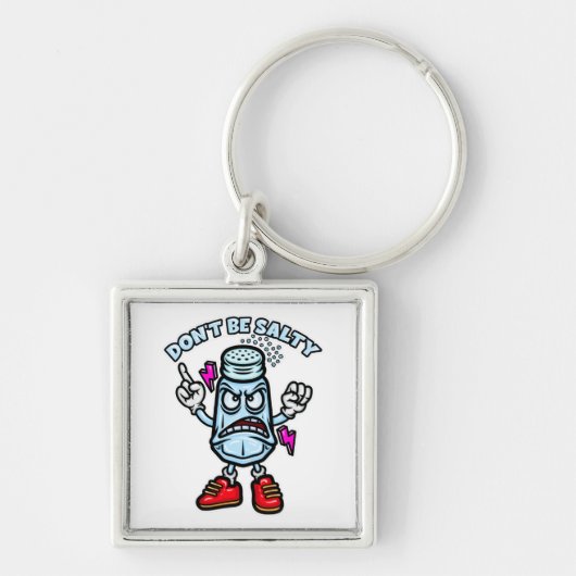 塩気を使うな、おもしろいイラストレーション キーホルダー (正面)