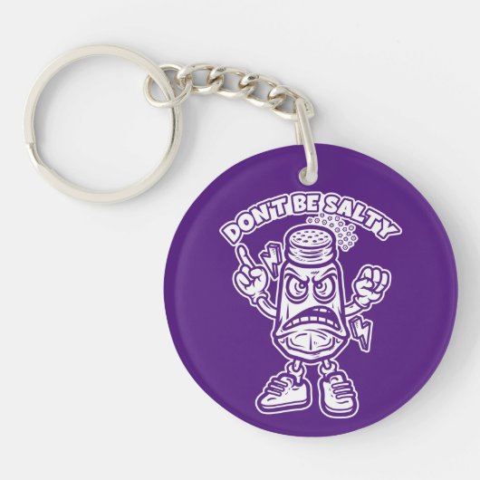 塩気を使うな、おもしろいイラストレーション キーホルダー (正面)