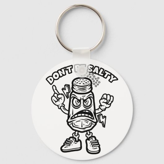 塩気を使うな、おもしろいイラストレーション キーホルダー (正面)