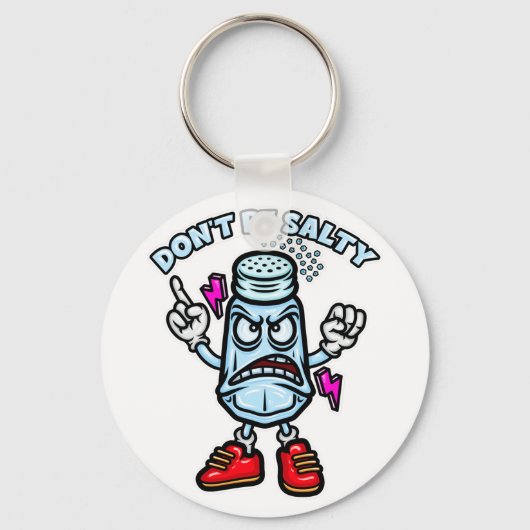 塩気を使うな、おもしろいイラストレーション キーホルダー (正面)