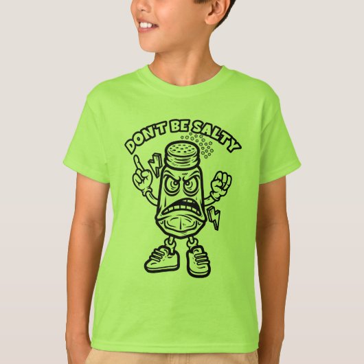塩気を使うな、おもしろいイラストレーション Tシャツ (正面)