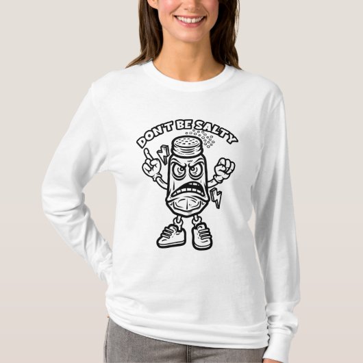 塩気を使うな、おもしろいイラストレーション Tシャツ (正面)
