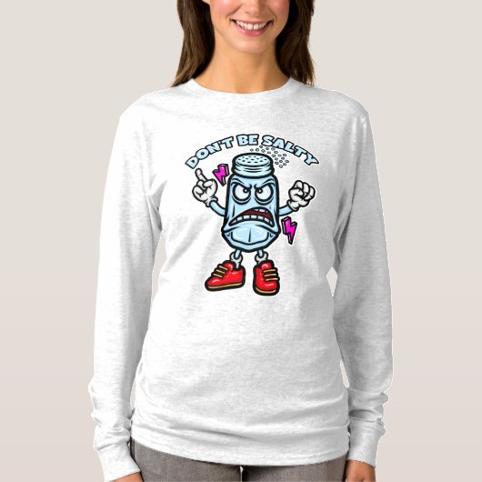 塩気を使うな、おもしろいイラストレーション Tシャツ (正面)