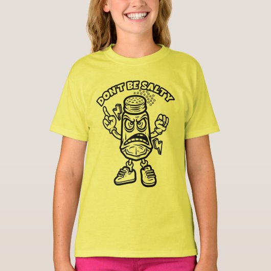 塩気を使うな、おもしろいイラストレーション Tシャツ (正面)