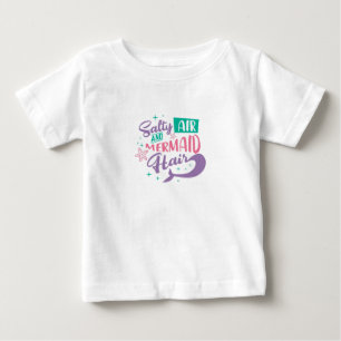 塩気を含んだ空気とかき髪のタイポグラフィー キッズ ベビーTシャツ