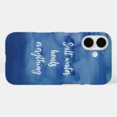 塩水が全ての青いテクスチャ引用文 Case-Mate iPhoneケース (裏面 (横))