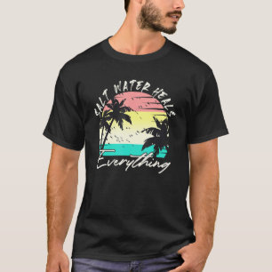 塩水が全ビーチヴィンテージレトロ1 Tシャツ