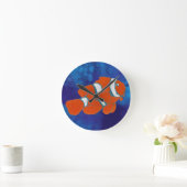 塩水の熱帯ピエロの魚 ラウンド壁時計 (ホーム)