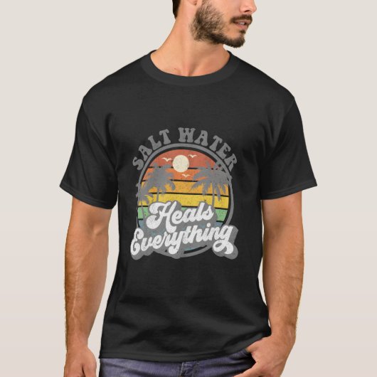 塩水はすべてを癒すビーチ Tシャツ (正面)