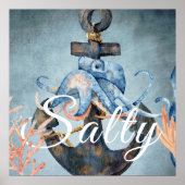 塩水カラタコといかりシーライフビーチ ポスター (正面)