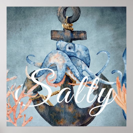 塩水カラタコといかりシーライフビーチ ポスター (正面)