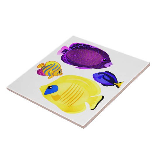 塩水カラフル海魚型 タイル (側面)