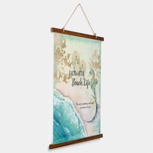 塩水ビーチライフ 吊り下げ型タペストリー (傾斜あり)