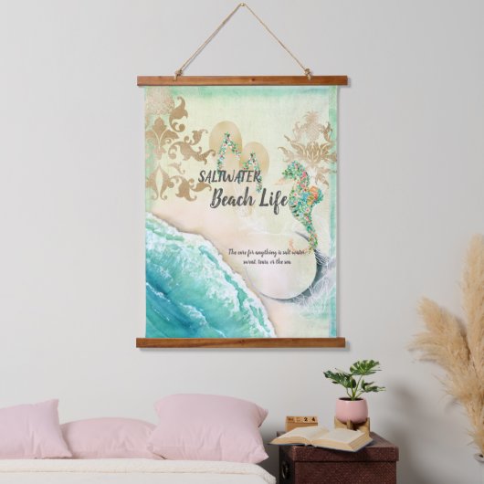 塩水ビーチライフ 吊り下げ型タペストリー (寝室)