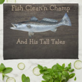 塩水マス魚釣り・カスタム キッチンタオル (折り畳み)