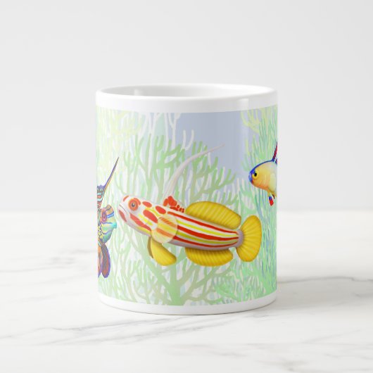 塩水リーフゴバイフィッシュジャンボマググ ジャンボコーヒーマグカップ (正面)