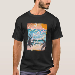 塩水及びサンシャインビーチバムヴィンテージレトロBe Tシャツ
