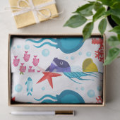 塩水海洋動物と生命イラストレーション 薄葉紙 (ギフト)