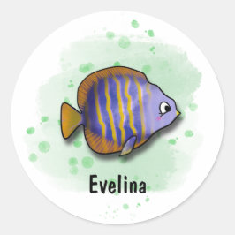 塩水魚でおもしろいを捕まえる ラウンドシール