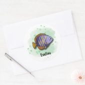 塩水魚でおもしろいを捕まえる ラウンドシール (封筒)