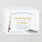 塩水魚釣り成人男性バースデーパーティー 招待状 (正面)