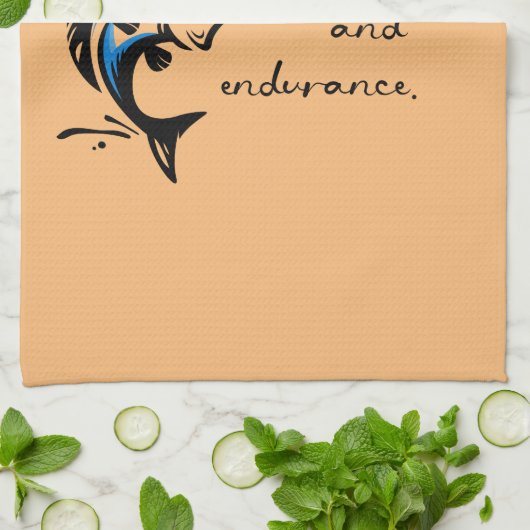 塩水魚釣り。 キッチンタオル (折り畳み)