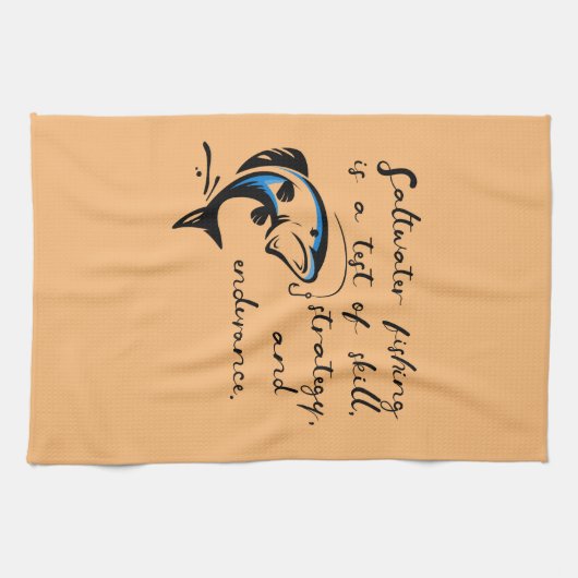 塩水魚釣り。 キッチンタオル (横)