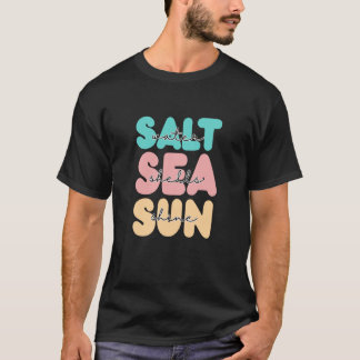 塩水 貝殻 日光 喜び リラックス 海 休暇 Tシャツ