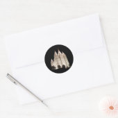 塩湖の寺院のLit夜で ラウンドシール (封筒)